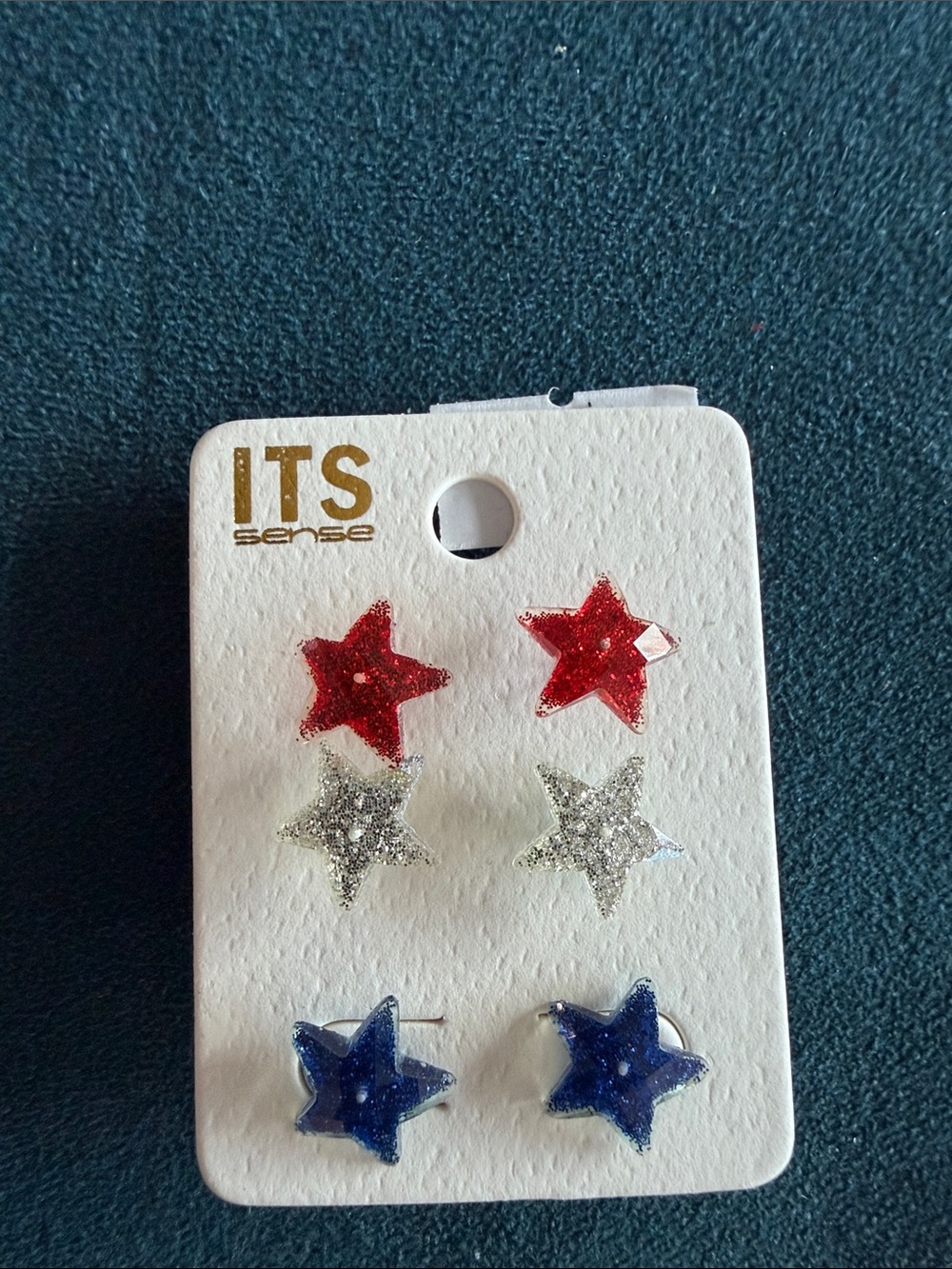 Kids Star Stud Earrings - Red, Silver, Blue